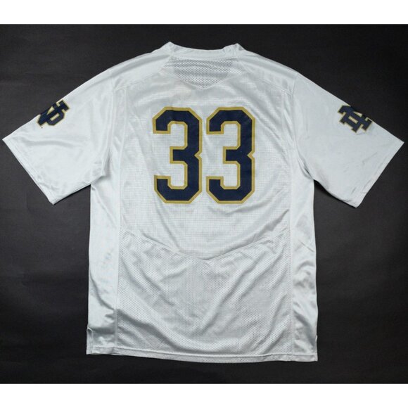 Notre Dame Fighting Irish Football Jersey Men's Large Under Armour #33 White - Picture 3 of 16